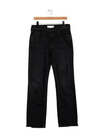 Pre-owned Mother High-rise Straight Leg Jeans In Blue