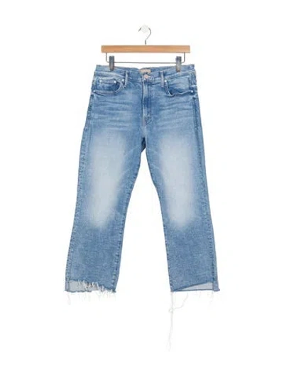 Pre-owned Mother High-rise Straight Leg Jeans In Blue