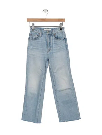 Pre-owned Mother High-rise Straight Leg Jeans In Blue