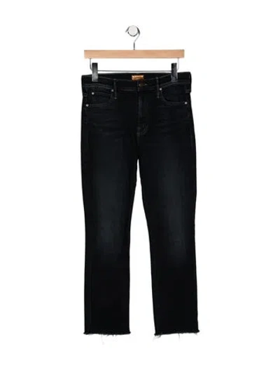 Pre-owned Mother High-rise Straight Leg Jeans In Blue