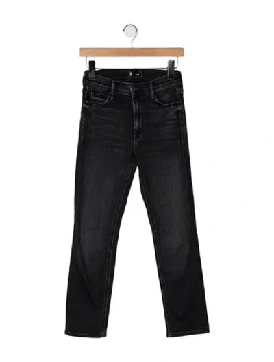 Pre-owned Mother High-rise Straight Leg Jeans In Blue