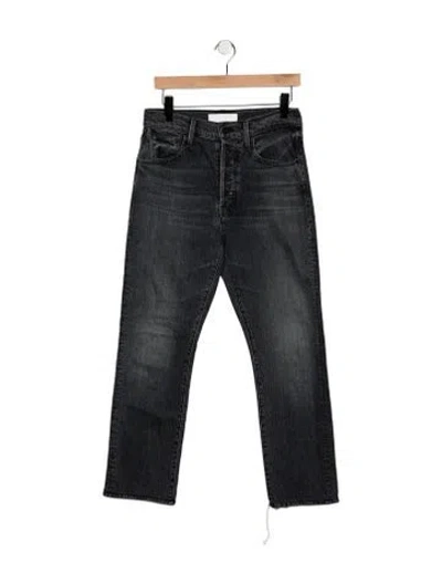 Pre-owned Mother High-rise Straight Leg Jeans In Blue