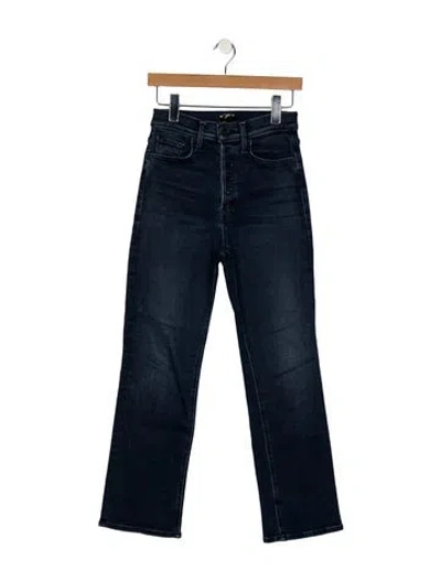 Pre-owned Mother High-rise Straight Leg Jeans In Blue