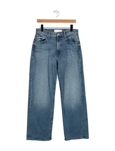 Pre-owned Mother High-rise Straight Leg Jeans In Blue