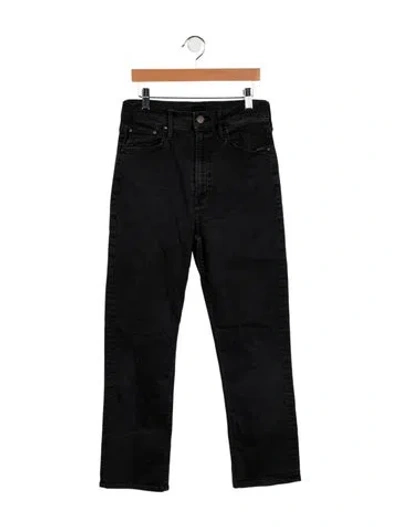 Pre-owned Mother High-rise Straight Leg Jeans In Blue