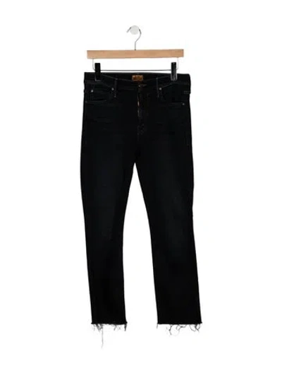 Pre-owned Mother High-rise Straight Leg Jeans In Blue