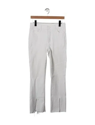 Pre-owned Mother High-rise Straight Leg Jeans In Blue
