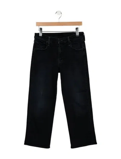 Pre-owned Mother High-rise Straight Leg Jeans In Blue