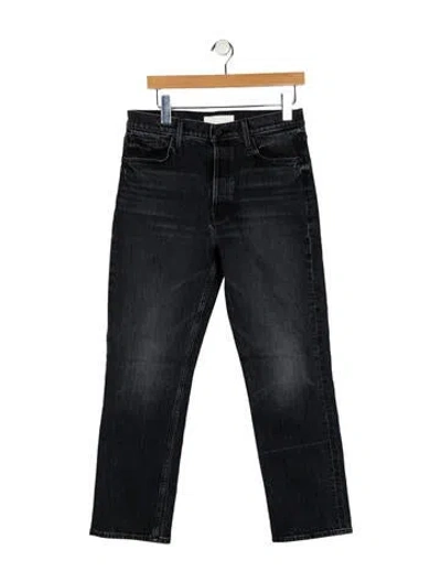 Pre-owned Mother High-rise Straight Leg Jeans In Gray