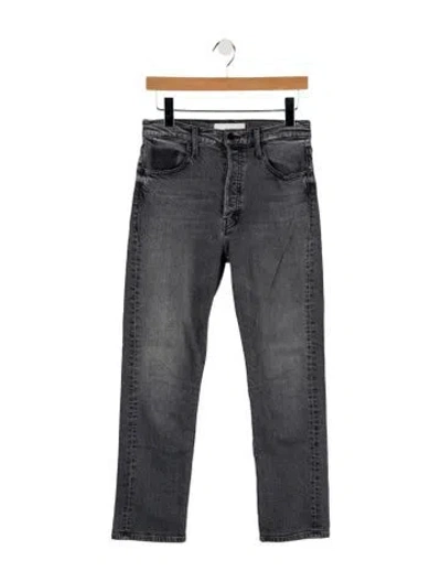 Pre-owned Mother High-rise Straight Leg Jeans In Gray