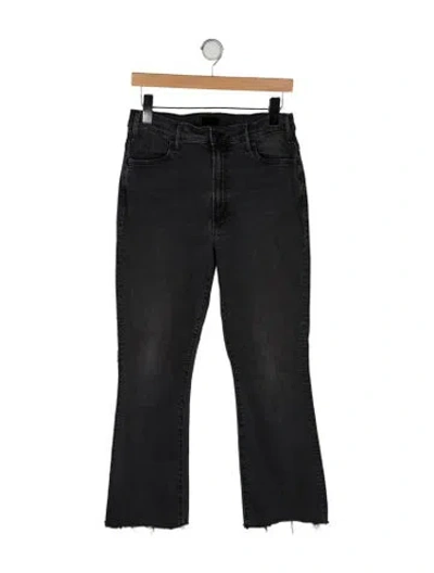 Pre-owned Mother High-rise Straight Leg Jeans In Gray