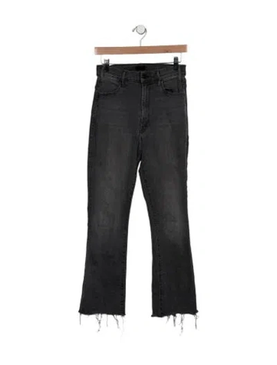 Pre-owned Mother High-rise Straight Leg Jeans In Gray