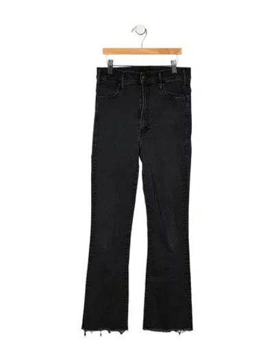 Pre-owned Mother High-rise Straight Leg Jeans In Gray