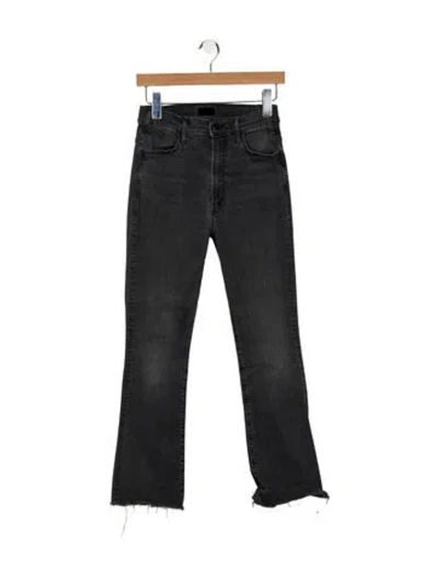 Pre-owned Mother High-rise Straight Leg Jeans In Gray