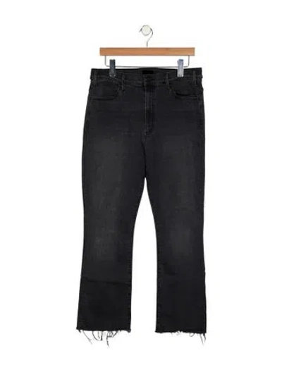 Pre-owned Mother High-rise Straight Leg Jeans In Gray