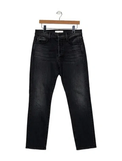 Pre-owned Mother High-rise Straight Leg Jeans In Gray