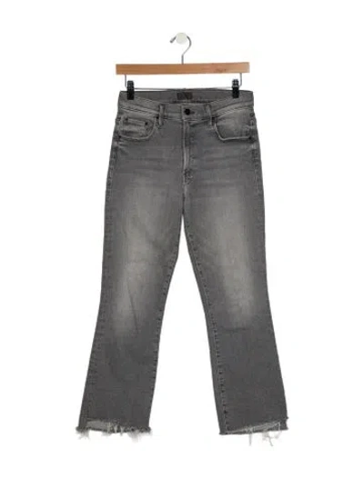 Pre-owned Mother High-rise Straight Leg Jeans In Gray
