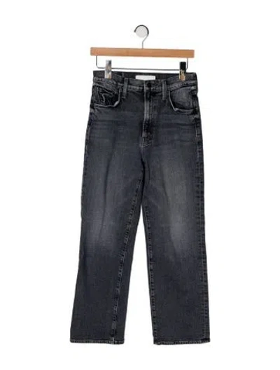 Pre-owned Mother High-rise Straight Leg Jeans In Gray