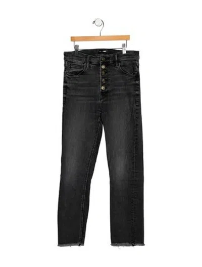 Pre-owned Mother High-rise Straight Leg Jeans In Gray