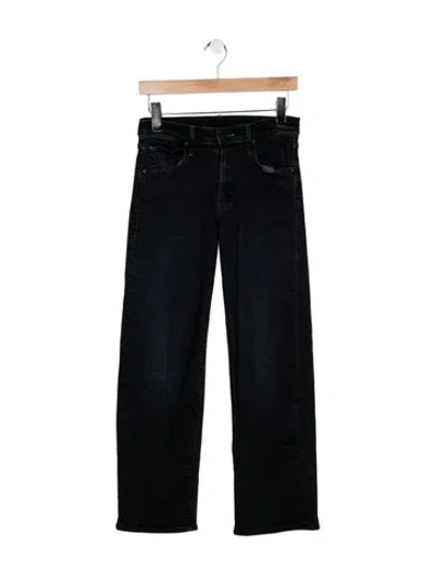Pre-owned Mother High-rise Straight Leg Jeans In Gray