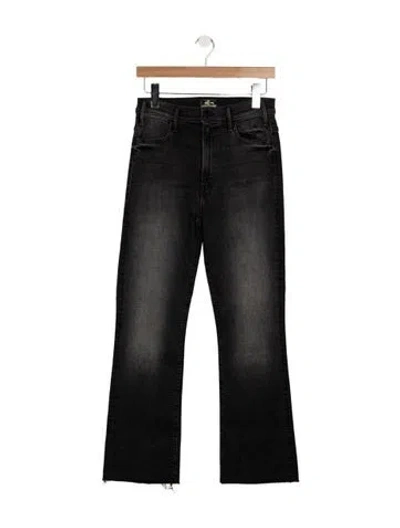 Pre-owned Mother High-rise Straight Leg Jeans In Gray