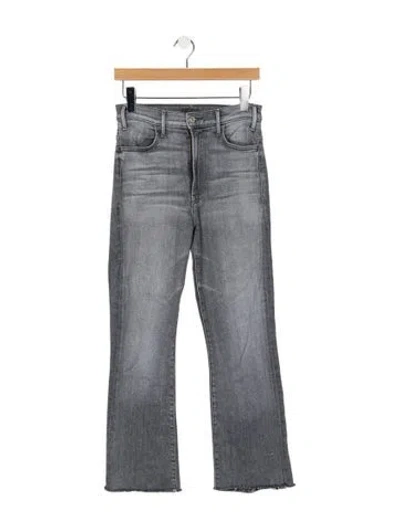 Pre-owned Mother High-rise Straight Leg Jeans In Gray