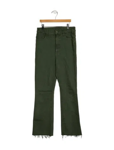 Pre-owned Mother High-rise Straight Leg Jeans In Green