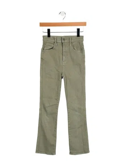 Pre-owned Mother High-rise Straight Leg Jeans In Green
