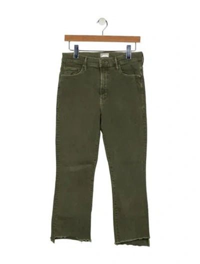 Pre-owned Mother High-rise Straight Leg Jeans In Green