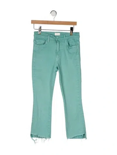 Pre-owned Mother High-rise Straight Leg Jeans In Green