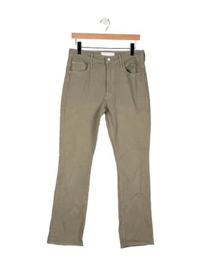 Pre-owned Mother High-rise Straight Leg Jeans In Green