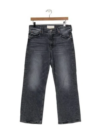 Pre-owned Mother High-rise Straight Leg Jeans In Grey