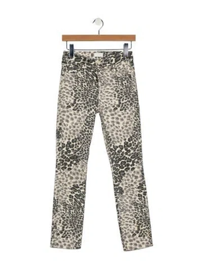 Pre-owned Mother High-rise Straight Leg Jeans In Neutral