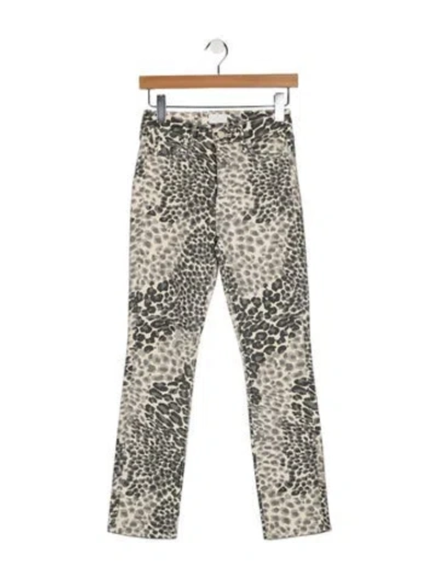 Pre-owned Mother High-rise Straight Leg Jeans In Neutral