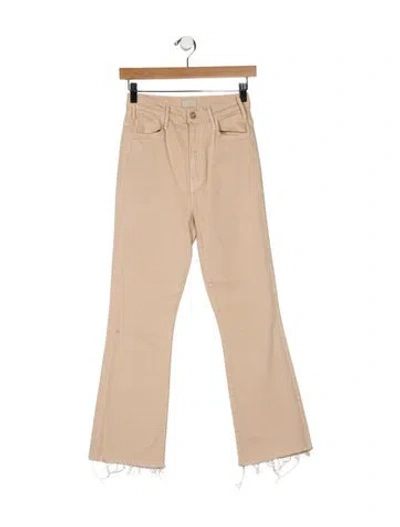 Pre-owned Mother High-rise Straight Leg Jeans In Neutral