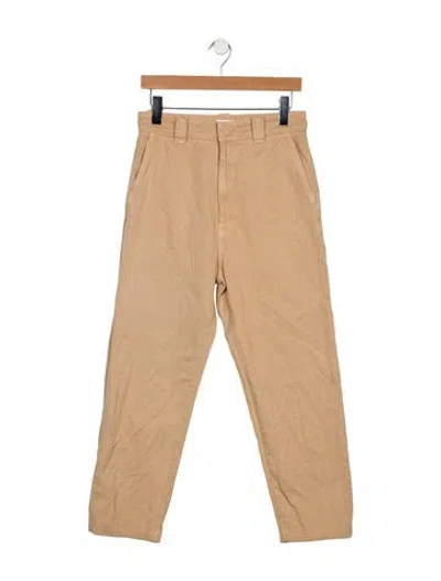 Pre-owned Mother High-rise Straight Leg Jeans In Neutral
