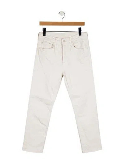 Pre-owned Mother High-rise Straight Leg Jeans In Neutral
