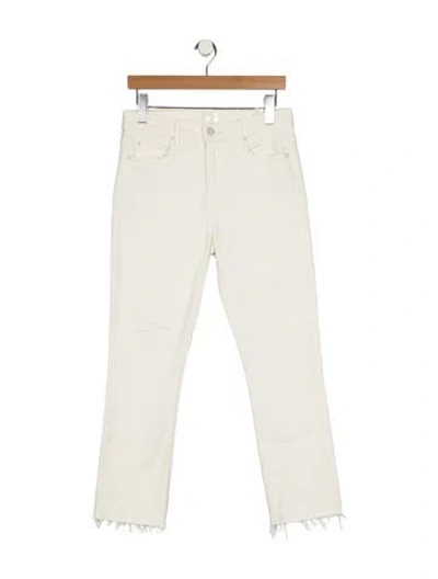 Pre-owned Mother High-rise Straight Leg Jeans In Neutral