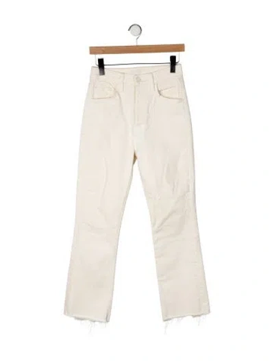 Pre-owned Mother High-rise Straight Leg Jeans In Neutral