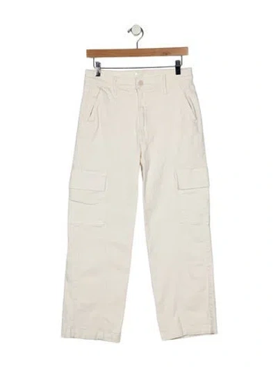 Pre-owned Mother High-rise Straight Leg Jeans In Neutral