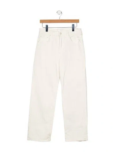 Pre-owned Mother High-rise Straight Leg Jeans In Neutral