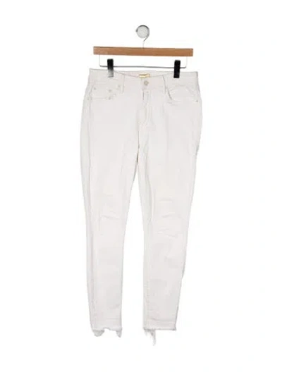 Pre-owned Mother High-rise Straight Leg Jeans In Neutral