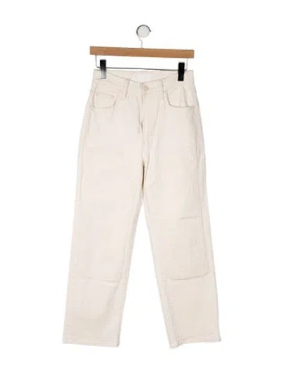 Pre-owned Mother High-rise Straight Leg Jeans In Neutral