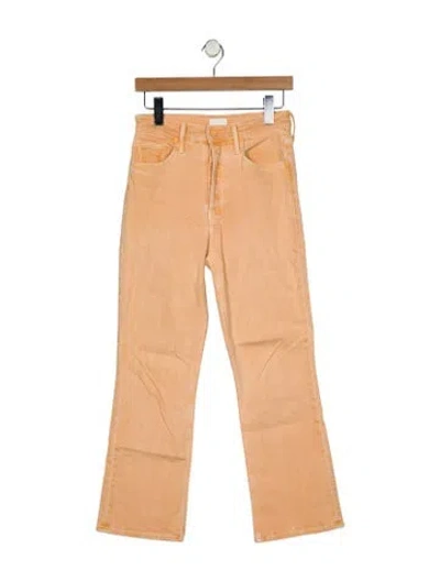 Pre-owned Mother High-rise Straight Leg Jeans In Neutral