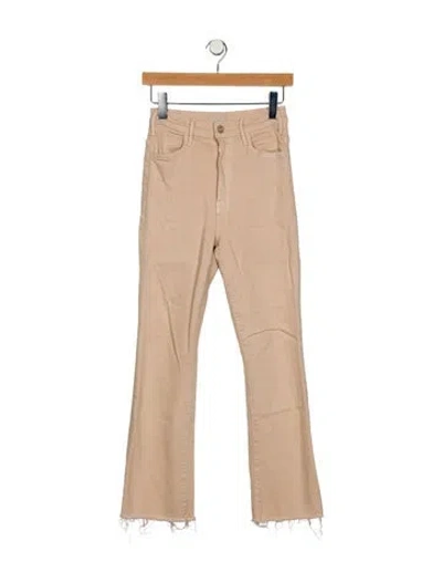 Pre-owned Mother High-rise Straight Leg Jeans In Neutral