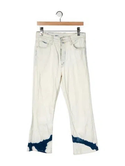 Pre-owned Mother High-rise Straight Leg Jeans In Neutral