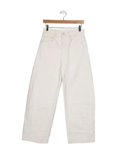 Pre-owned Mother High-rise Straight Leg Jeans In Neutral