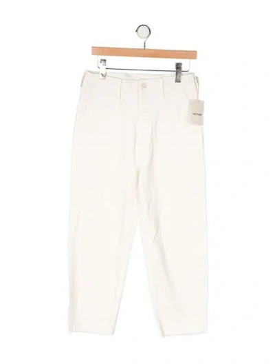 Pre-owned Mother High-rise Straight Leg Jeans In Neutral