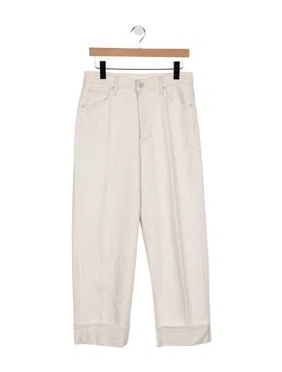 Pre-owned Mother High-rise Straight Leg Jeans In Neutral