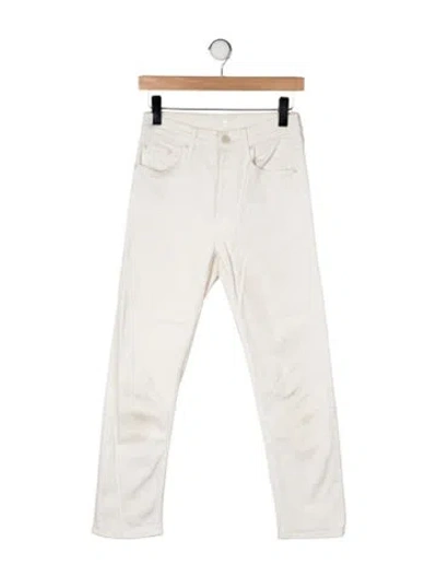 Pre-owned Mother High-rise Straight Leg Jeans In Neutral